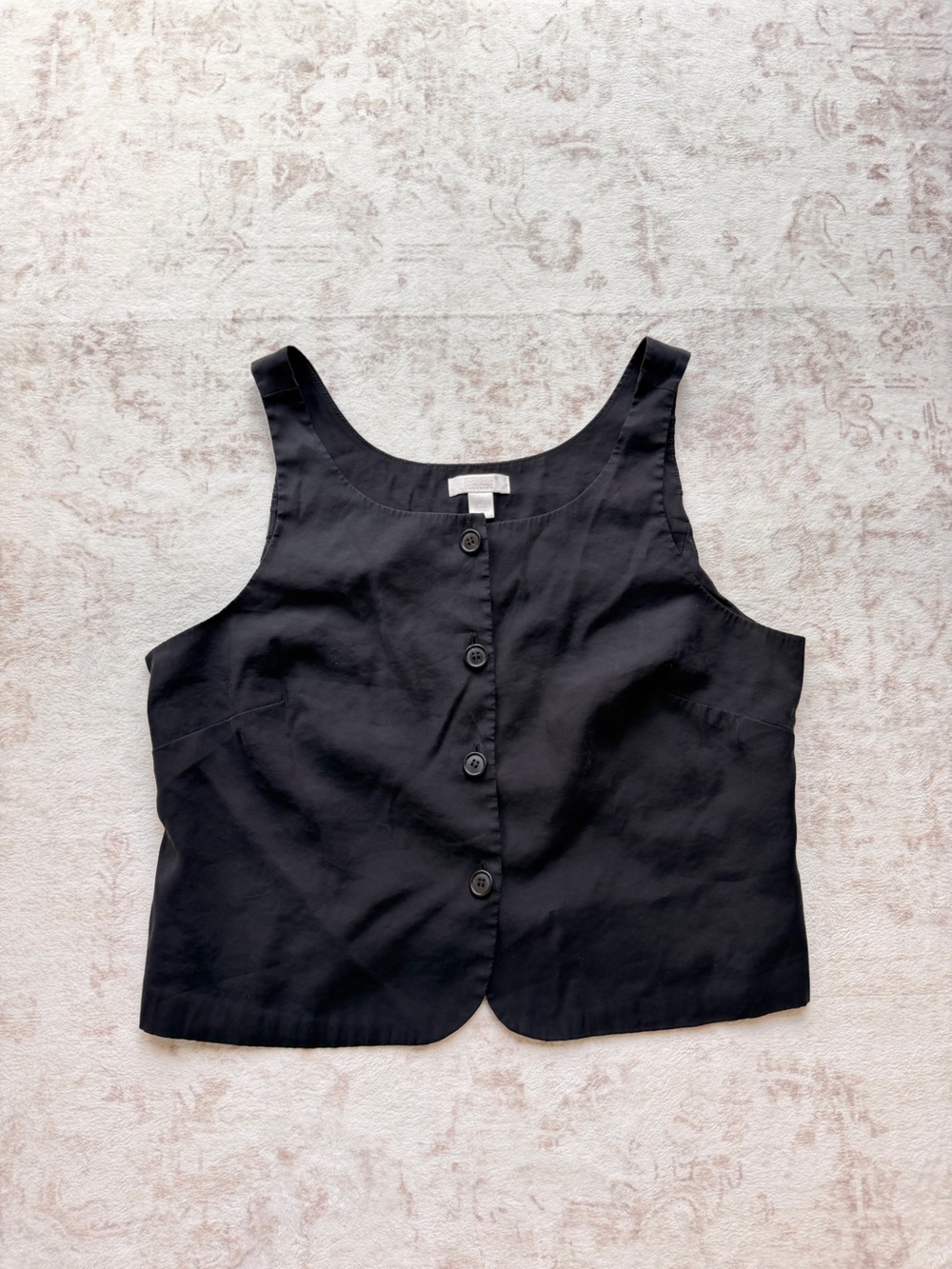 Women’s Black Button-Front Tank Top